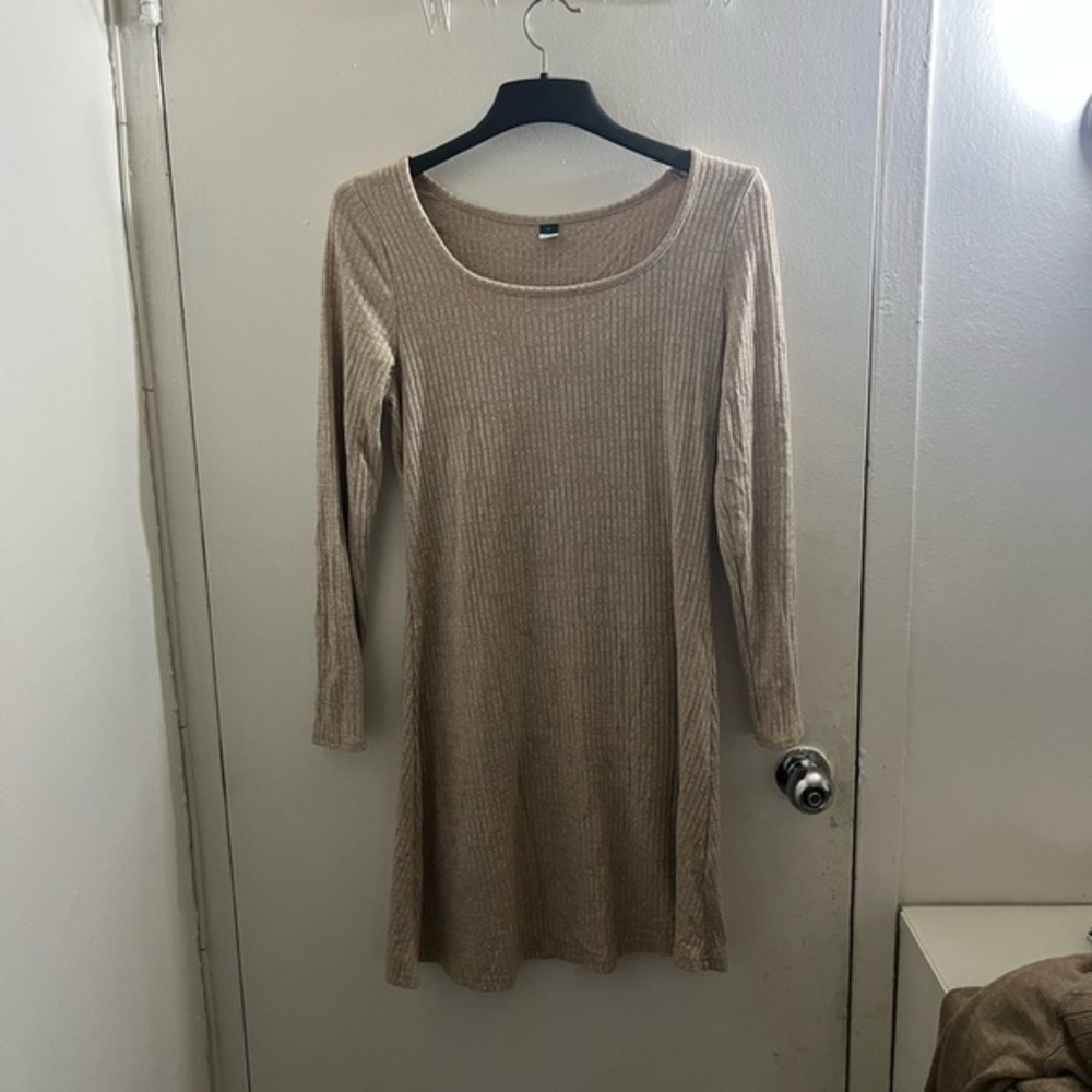 Old Navy Tan Long Sleeve Dress